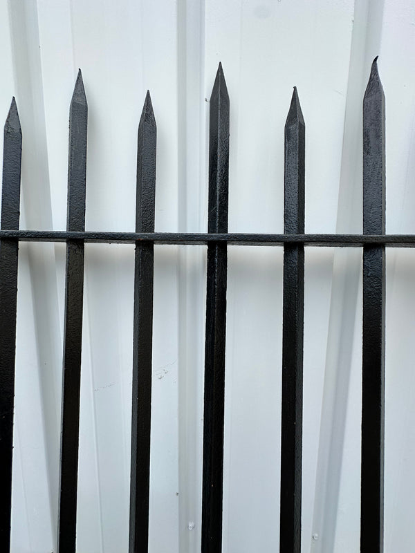 Painted Iron Driveway Gate Pair w/ Spear Top Finials GA20155