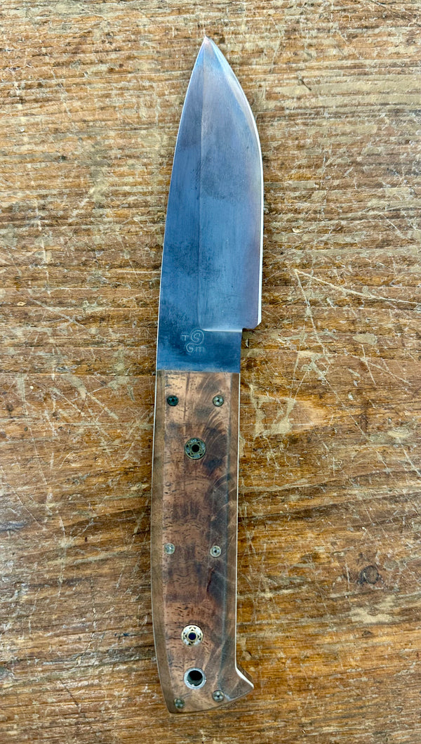 Engraved 'D. Sebra' D2 Steel and Wood Hunting Knife Made in VA GA20163