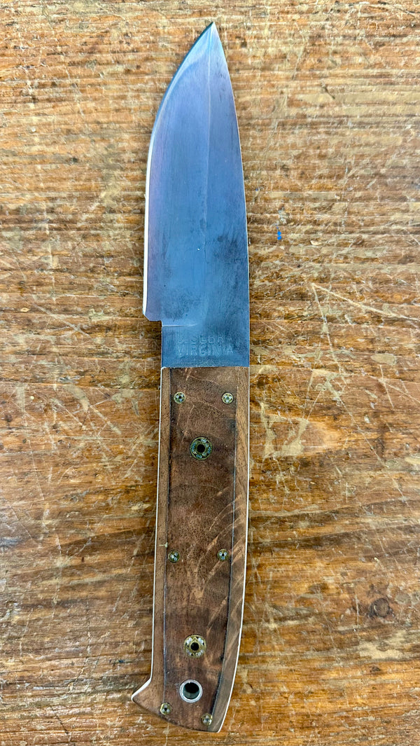 Engraved 'D. Sebra' D2 Steel and Wood Hunting Knife Made in VA GA20163