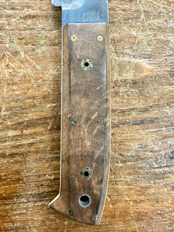 Engraved 'D. Sebra' D2 Steel and Wood Hunting Knife Made in VA GA20163
