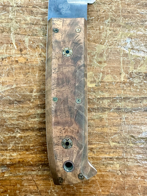 Engraved 'D. Sebra' D2 Steel and Wood Hunting Knife Made in VA GA20163