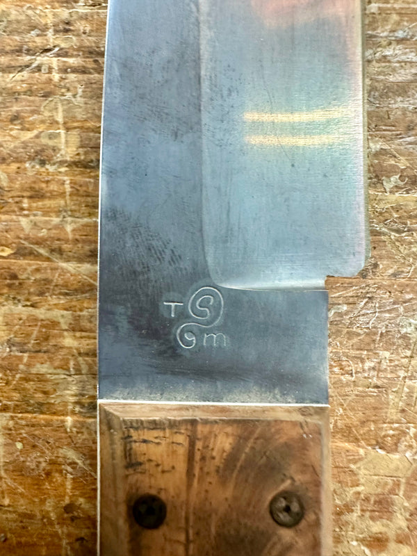 Engraved 'D. Sebra' D2 Steel and Wood Hunting Knife Made in VA GA20163