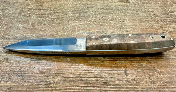 Engraved 'D. Sebra' D2 Steel and Wood Hunting Knife Made in VA GA20163