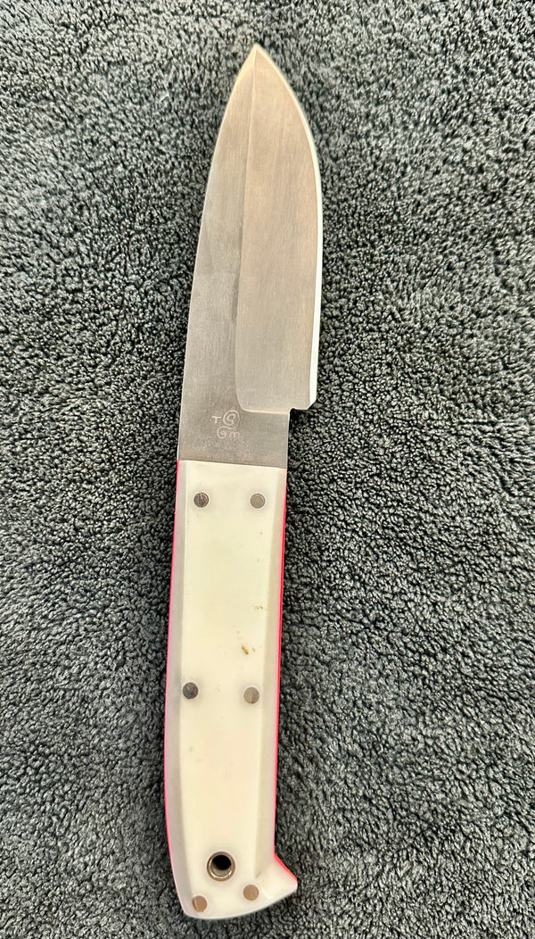 Engraved 'D. Sebra' D2 Steel and Ivorite Hunting Knife Made in VA GA20164