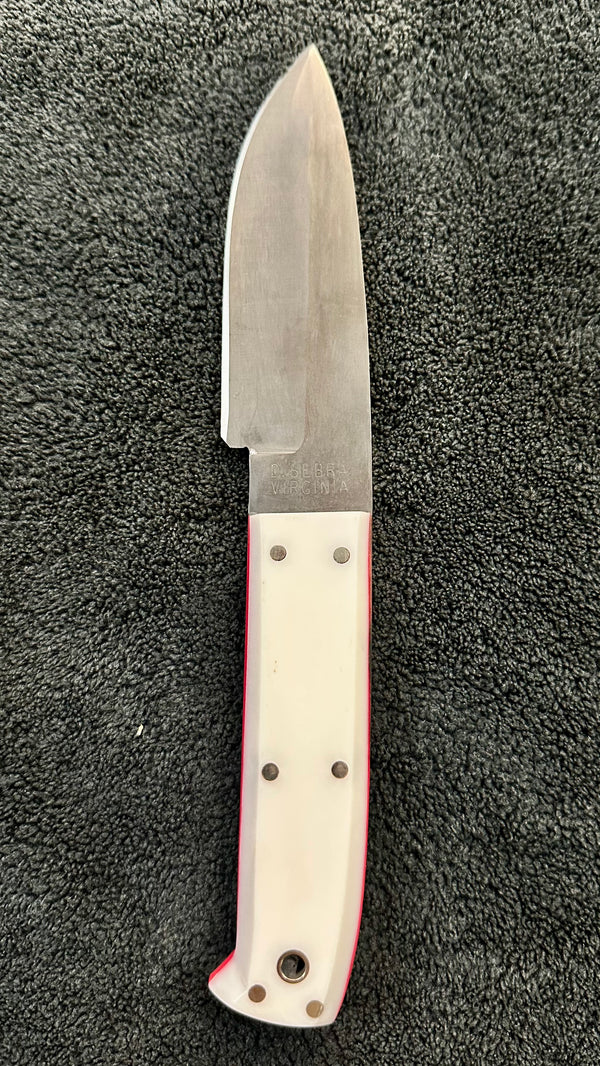 Engraved 'D. Sebra' D2 Steel and Ivorite Hunting Knife Made in VA GA20164