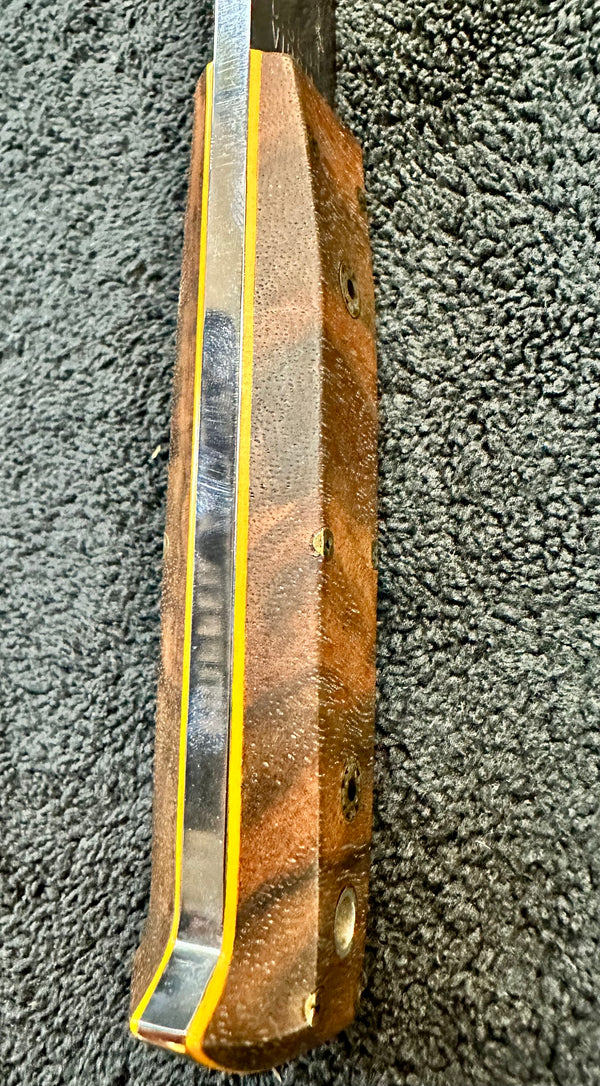 Engraved 'D. Sebra' D2 Steel Hunting Knife & Leather Sheath Made in VA GA20165