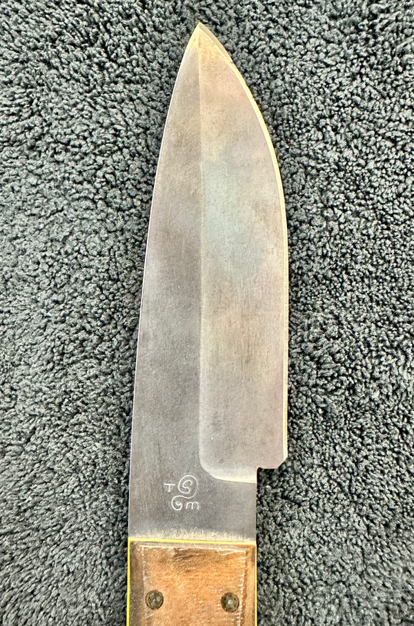 Engraved 'D. Sebra' D2 Steel Hunting Knife & Leather Sheath Made in VA GA20165