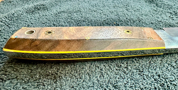 Engraved 'D. Sebra' D2 Steel Hunting Knife & Leather Sheath Made in VA GA20165
