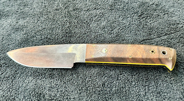 Engraved 'D. Sebra' D2 Steel Hunting Knife & Leather Sheath Made in VA GA20165