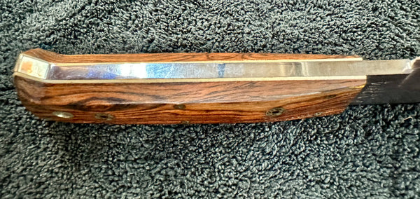Engraved 'D. Sebra' D2 Steel Hunting Knife & Leather Sheath Made in VA GA20166