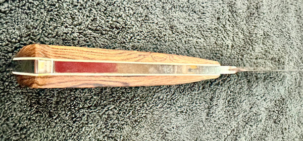 Engraved 'D. Sebra' D2 Steel Hunting Knife & Leather Sheath Made in VA GA20166