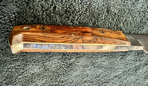 Engraved 'D. Sebra' D2 Steel Hunting Knife & Leather Sheath Made in VA GA20166