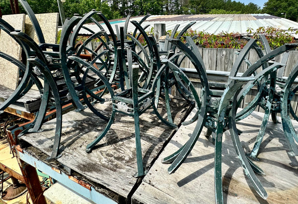 Outdoor Patio Cast Aluminum Table Bases w/ Coriander Table Tops GA20168