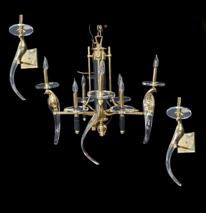 Birds of Paradise by Sergio Orozco Nulco Chandelier & Matching Sconces GS00307