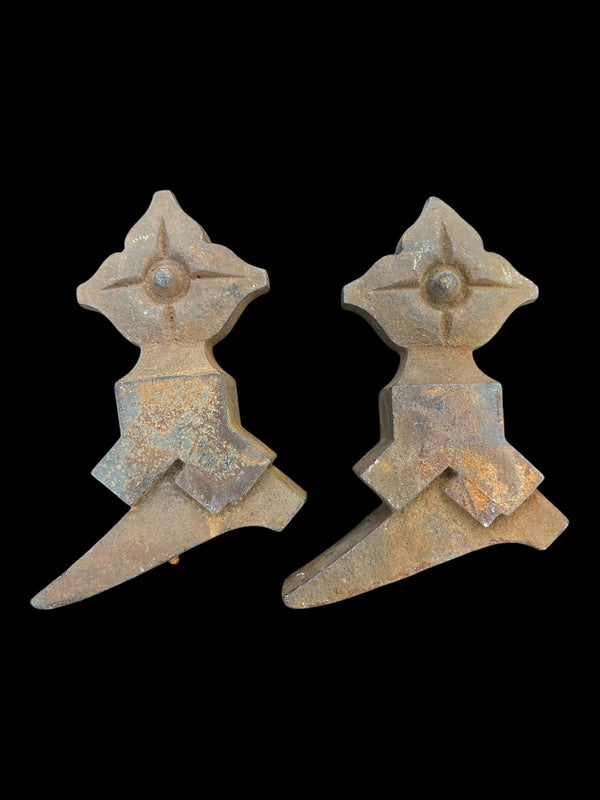 Antique Iron Finial Pair GA20062