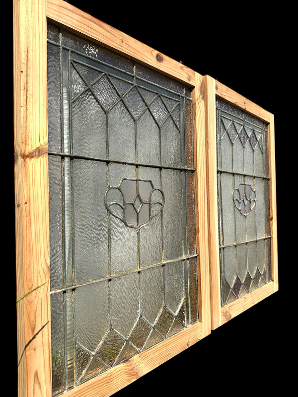 Stained & Textured Glass Window Pair GA20054