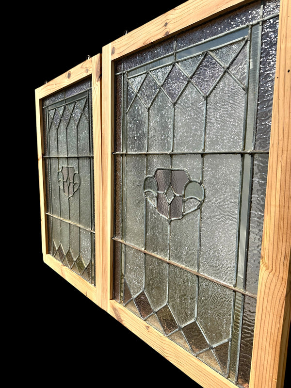 Stained & Textured Glass Window Pair GA20054