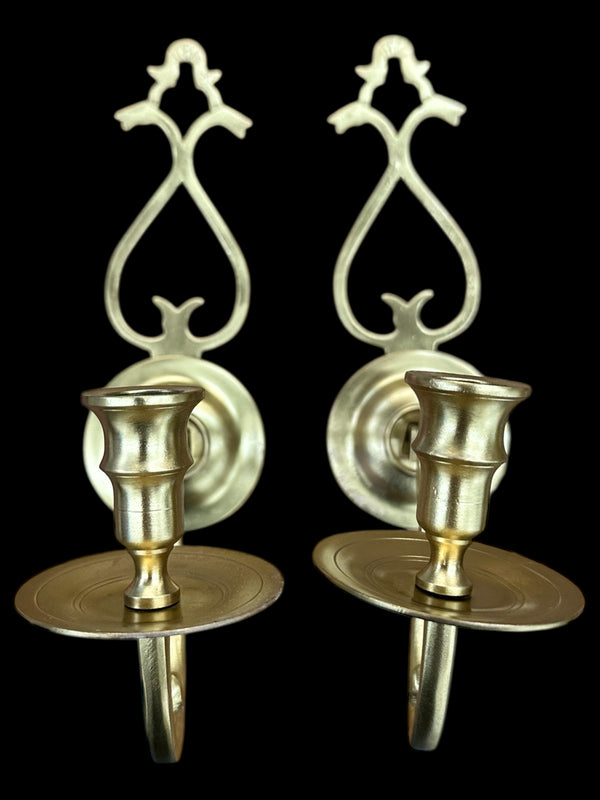 Brass Candle Wall Sconce Pair GA20074