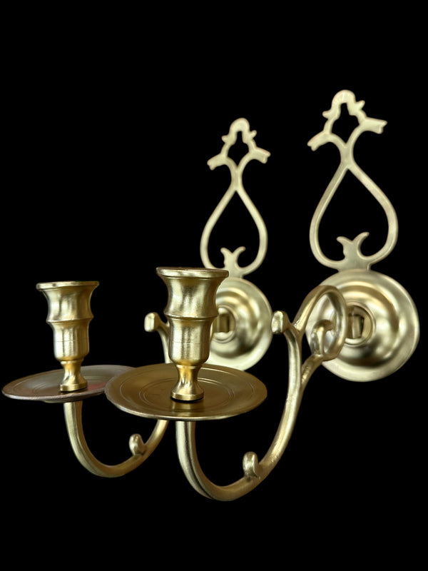 Brass Candle Wall Sconce Pair GA20074