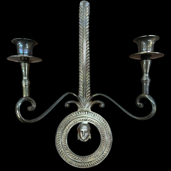 Brass Candle Wall Sconce Pair GA20075