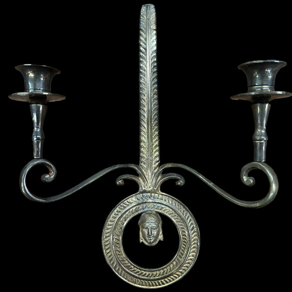 Brass Candle Wall Sconce Pair GA20075