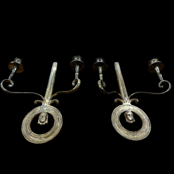 Brass Candle Wall Sconce Pair GA20075
