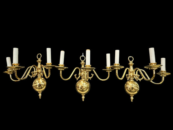 3-Arm Solid Brass Wall Sconce Set GA20092