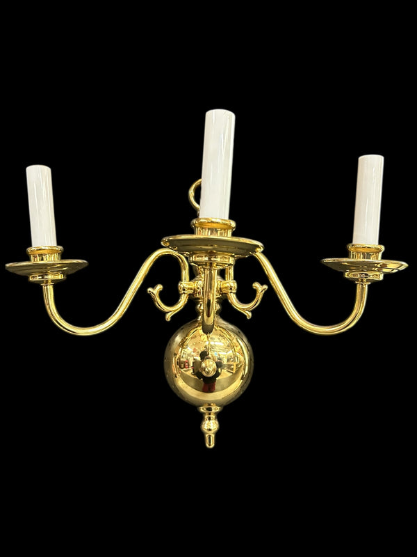 3-Arm Solid Brass Wall Sconce Set GA20092