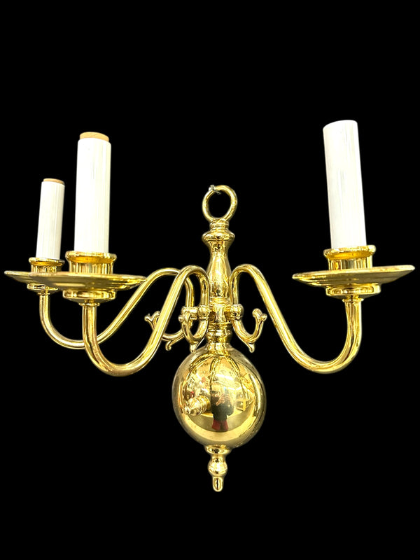 3-Arm Solid Brass Wall Sconce Set GA20092