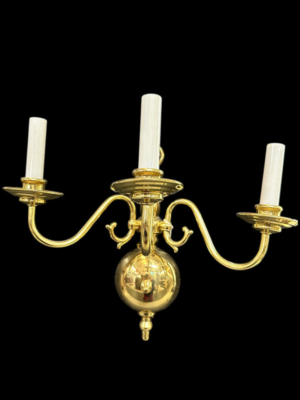 3-Arm Solid Brass Wall Sconce Set GA20092