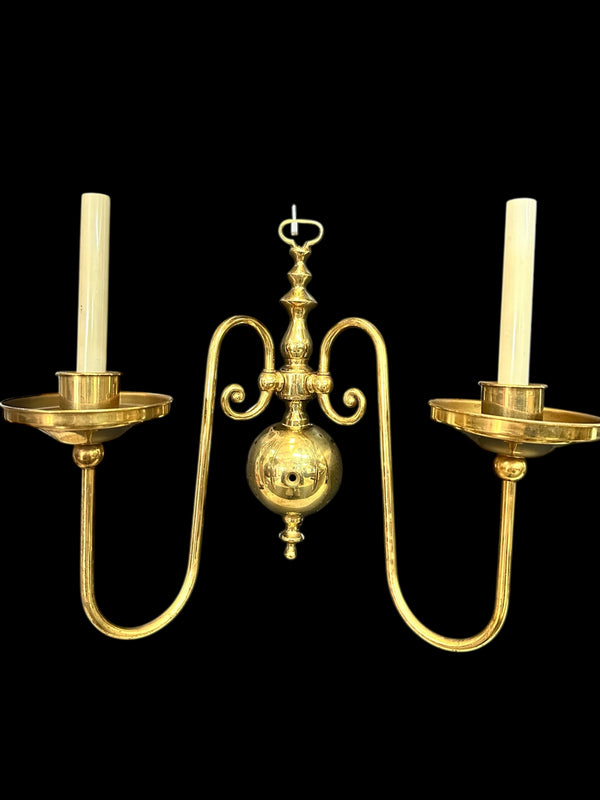 2-Arm Brass Wall Sconce Pair GA20093