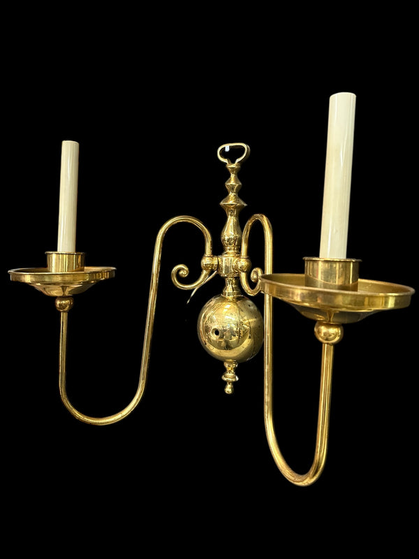 2-Arm Brass Wall Sconce Pair GA20093