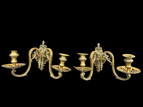Brass Candle Wall Sconce Pair GA20094