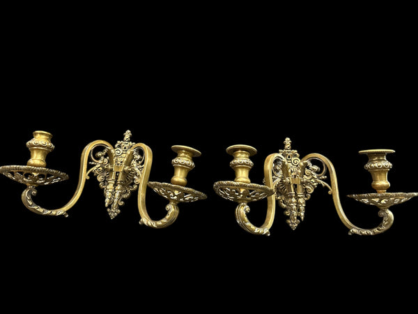 Brass Candle Wall Sconce Pair GA20094