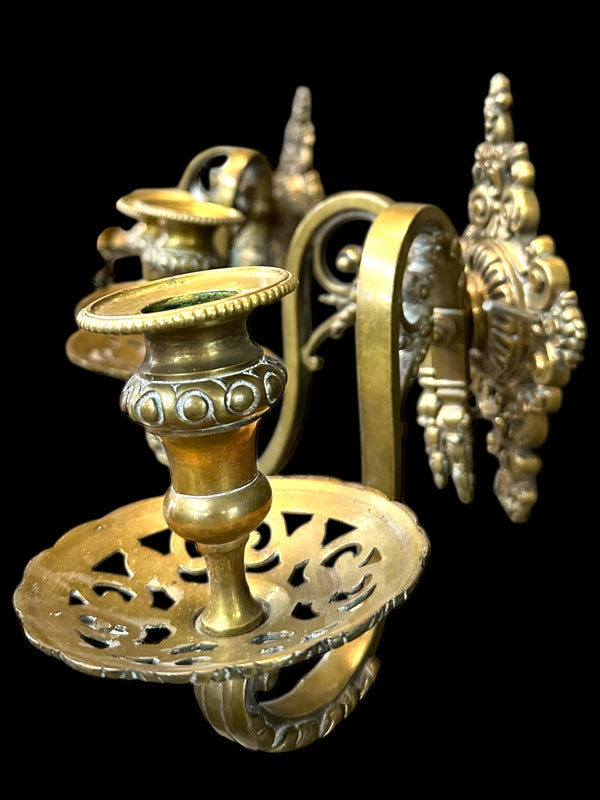 Brass Candle Wall Sconce Pair GA20094