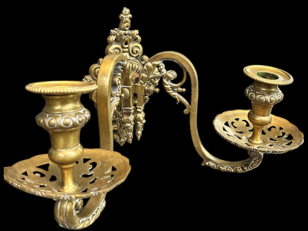 Brass Candle Wall Sconce Pair GA20094