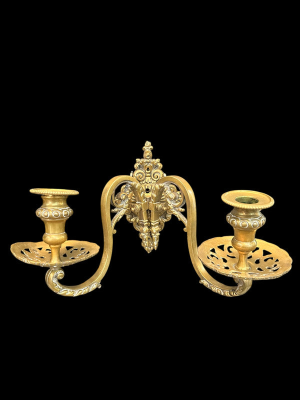 Brass Candle Wall Sconce Pair GA20094