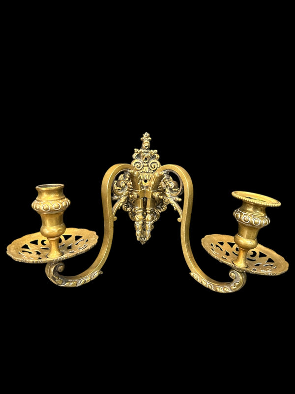 Brass Candle Wall Sconce Pair GA20094