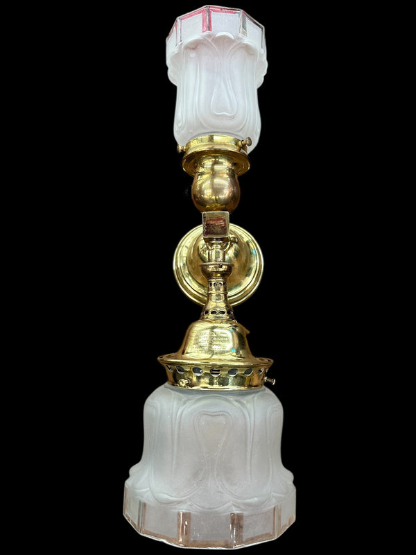 Brass Welsbach Reflex Inverted Gas/Electric Wall Sconce GA20095
