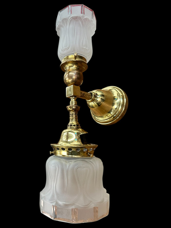 Brass Welsbach Reflex Inverted Gas/Electric Wall Sconce GA20095