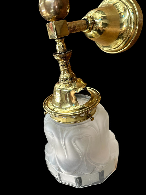 Brass Welsbach Reflex Inverted Gas/Electric Wall Sconce GA20095