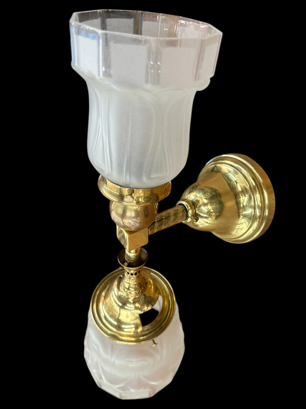 Brass Welsbach Reflex Inverted Gas/Electric Wall Sconce GA20095