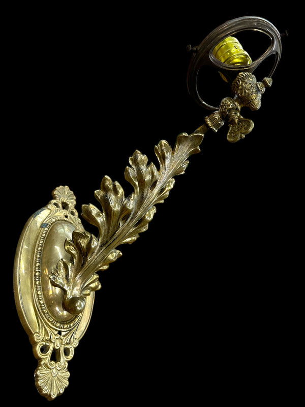 Art Nouveau Brass Wall Sconce Pair GA20096