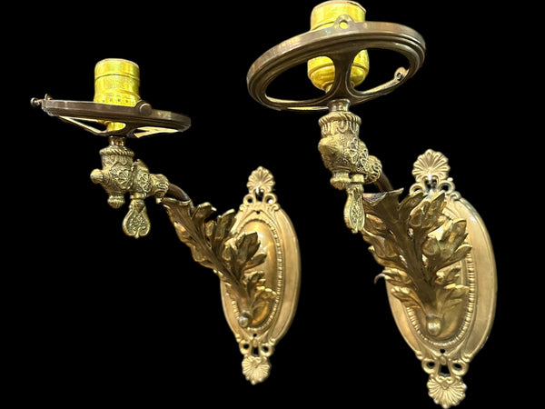 Art Nouveau Brass Wall Sconce Pair GA20096