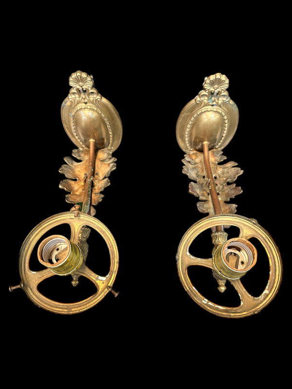 Art Nouveau Brass Wall Sconce Pair GA20096