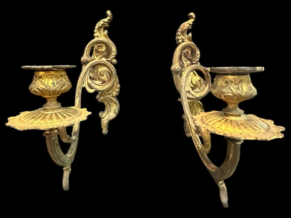 Brass Candle Wall Sconce Pair GA20097