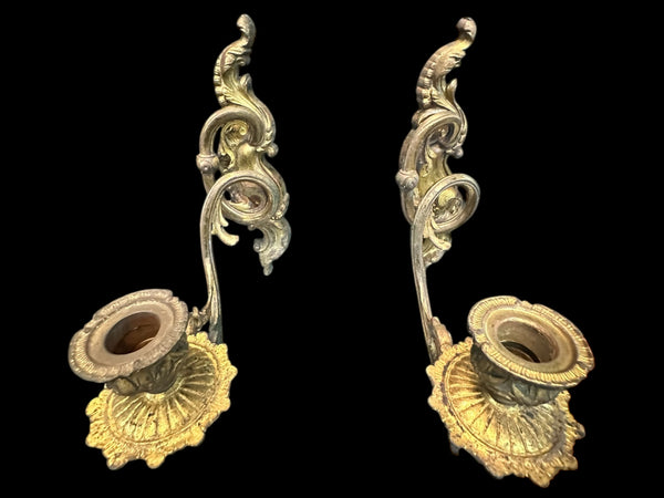 Brass Candle Wall Sconce Pair GA20097