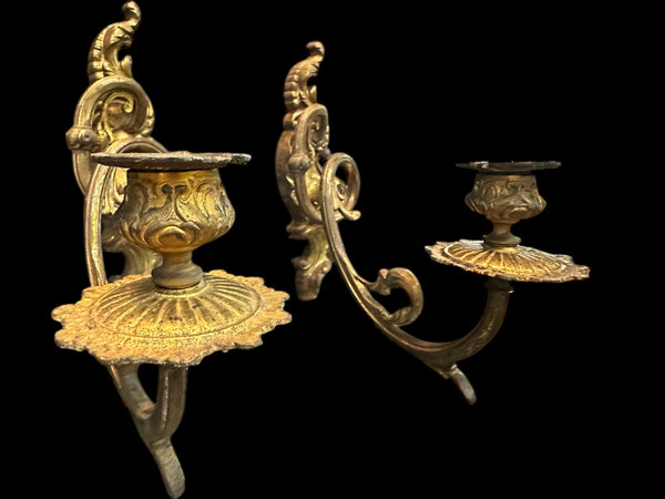 Brass Candle Wall Sconce Pair GA20097