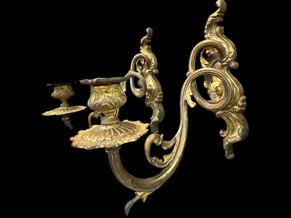 Brass Candle Wall Sconce Pair GA20097
