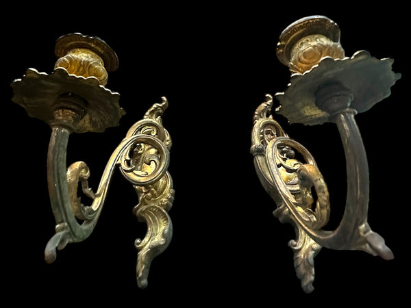 Brass Candle Wall Sconce Pair GA20097